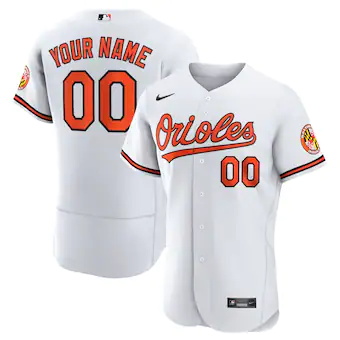 mens nike white baltimore orioles home authentic custom jer